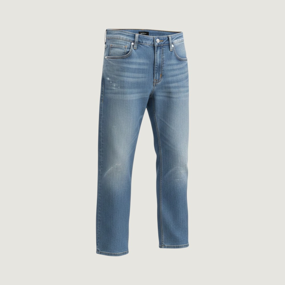 Flying Machine Mens Regular Straight Bruce Wash Blue Denim Jeans Size 30